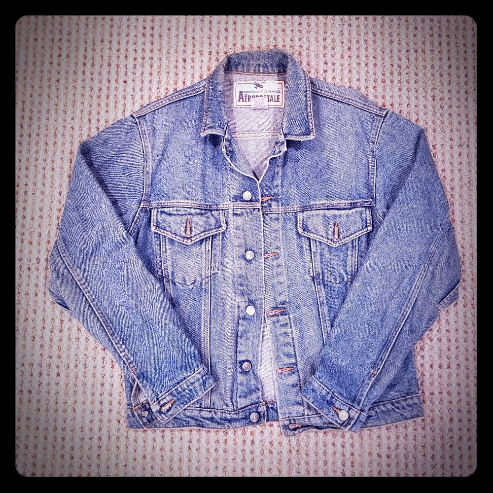 AEROPOSTLE VINTAGE DENIM JEAN JACKET - FROM 1990'S - Picture 1 of 2